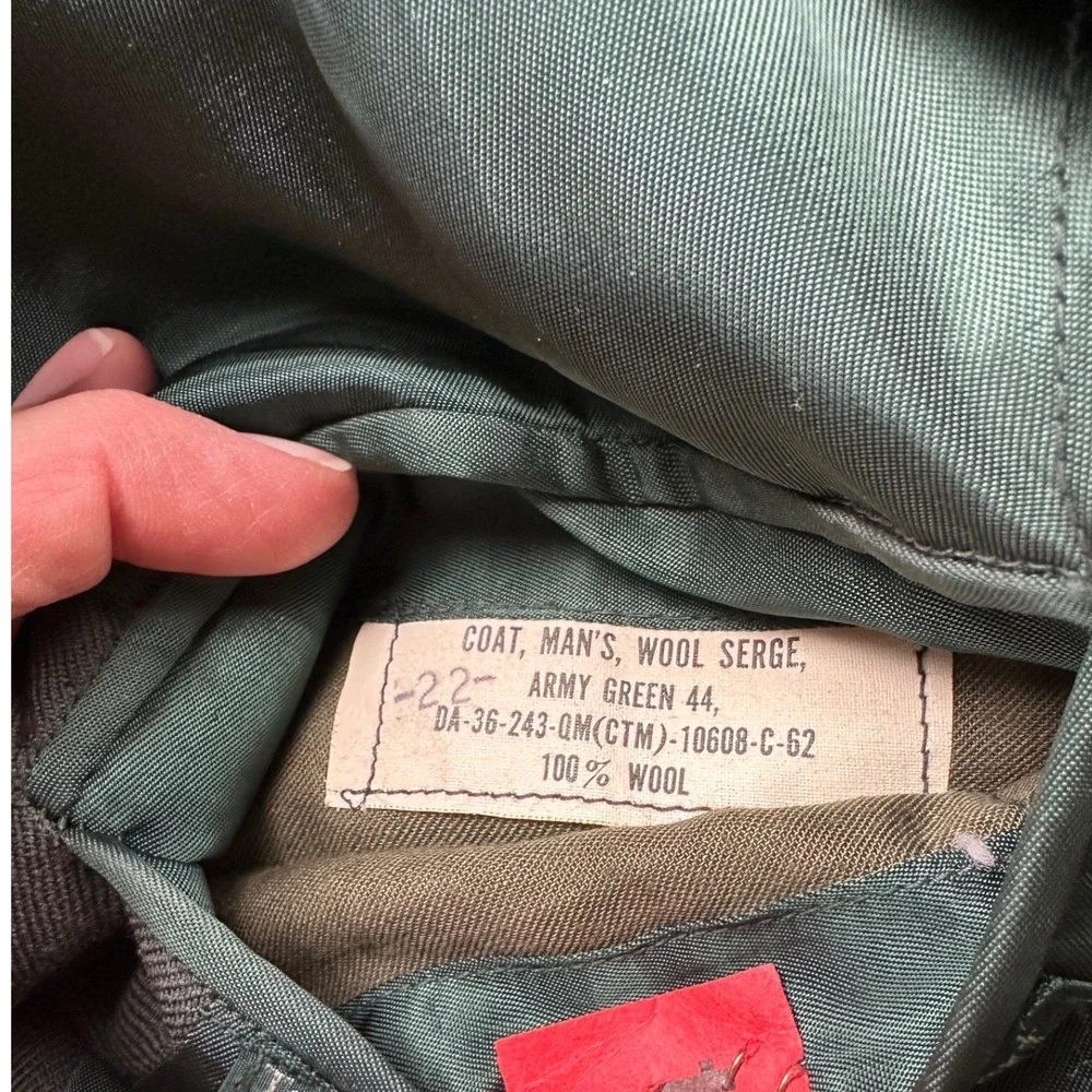 1962 US Army Green Wool Serge Dress Uniform Coat Trousers Insignia Set 36L 29x34